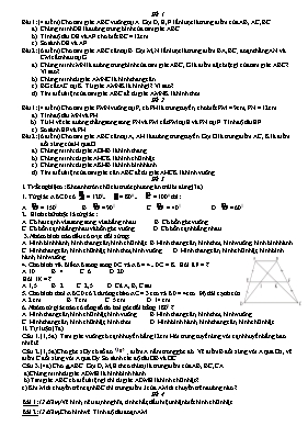 15 đề kiểm tra 1 tiết môn Hình học lớp 8